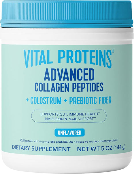 Vital Proteins Advanced Collagen + Colostrum + Prebiotic Fiber, 5oz | VERISOL® Collagen Peptides, Supports Gut & Immune Health, Hair Skin & Nails, Colostrum & Prebiotic Fiber, 16 Servings