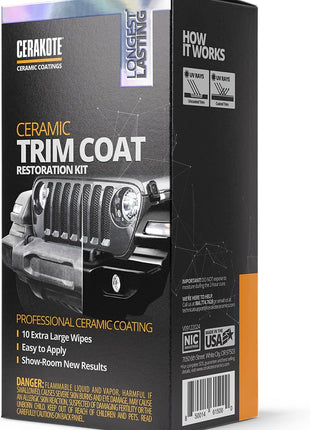 CERAKOTE? Ceramic Trim Coat Kit - Quick Plastic Trim Restorer - Ceramic Coating Guaranteed Restoration to Last Over 200 Washes ??A Ceramic Coating, Not a Dressing