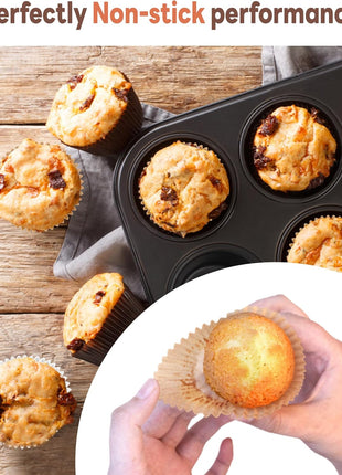 Bake Choice 200pcs Standard Cupcake Liners for Baking, Muffin Liners | Non-stick, Natural, Food-grade, Greaseproof Parchment , Cupcake Wrapper for Party, Christmas, Gift