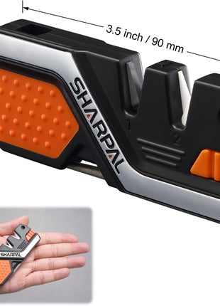 SHARPAL 101N 6-in-1 Pocket Knife Sharpener & Survival Tool – Diamond Sharpening Rod, Fire Starter Ferro Rod, Whistle – Sharpens Straight & Serrated Blades, Repairs & Hones Knives