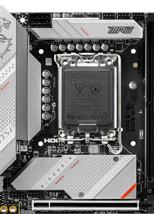 MSI MPG B760I Edge WiFi Gaming Motherboard (Supports 12th/13th/14th Gen Intel Processors, LGA 1700, DDR5, PCIe 5.0, M.2, 2.5Gbps LAN, USB 3.2 Gen2, HDMI/DP, Wi-Fi 6E, Bluetooth 5.3, Mini-ITX)