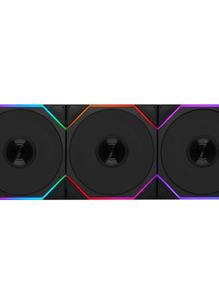 Lian Li UNI Fan TL Wireless 120-Triple Pack (Reverse Blade)-2.4 GHz Wireless Signal ARGB Fan-Infinity Mirror-Daisy-Chain Design-Customizable Lighting-Controller Included & Required - Black(12RTL1W3B)