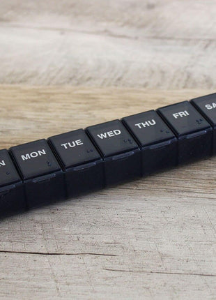 Ezy Dose Weekly (7-Day) Pill Organizer, Large Medicine Planner, Black | Compact Daily Vitamin & Supplement Medicine Case, Pop Up Compartments, Convenient and Easy to Use, Travel-Friendly, BPA-Free