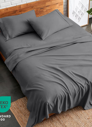 Bare Home Twin xL Sheet Set   College Dorm Size   Luxury 1800 Ultra Soft Microfiber Twin Extra Long Bed Sheets   Deep Pockets   Easy Fit   Extra Soft   3 Piece Set   (Twin xL, Grey)