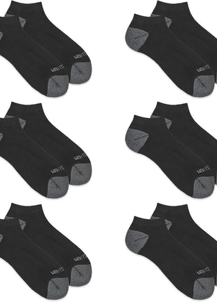 Fruit of the Loom Men's Dual Defense Low Cut Socks (12 Pack), Black, Medium (6 - 12)