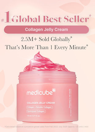 medicube Jelly Cream with Collagen, Niacinamide | Freeze-Dried Hydrolyzed Collagen for Skin Barrier Hydration & 24H Glow | Plumper, Firmer looking skin | 3.71 fl.oz