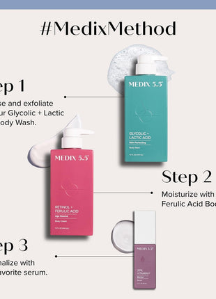 Medix 5.5 Retinol Body Lotion Firming Moisturizer | Crepey Skincare Treatment | Retinol Body Cream | Anti Aging Firming Cream For Women Targets Look Of Crepe Skin, Wrinkles, & Sagging Skin, 15 Fl Oz