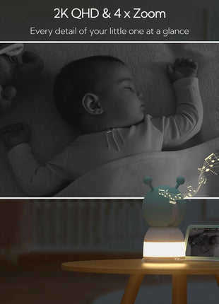 BOIFUN 2026 Upgraded 2K WiFi Baby Monitor with Camera and Audio, Smart Night Light, APP & 5inch Split-Screen Control, Motion/Cries/Sound/Custom Alarm Zone Detect, Auto Tracking, Humidity Temp Detect
