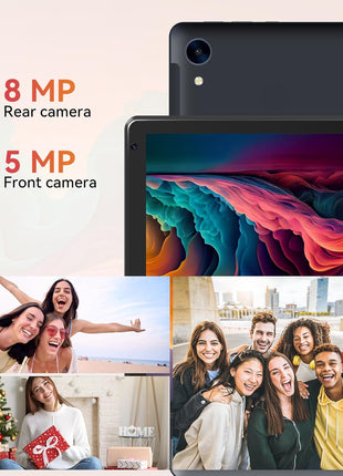 URAO Tablet,10.1" Android 15 Tablet with Octa-core Processor 24GB RAM 128GB ROM HD IPS Touchscreen 8H Battery, Wi-Fi 6, BT 5.0, Dual Camera, Android Tablets
