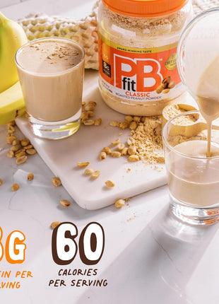PBfit 30 Ounce Classic Peanut Butter Powder, Powdered Peanut Butter Spread From Real Roasted Peanuts, 8g of Protein 8% DV, Gluten-Free, 60 calories, 87% less fat (Pack of 1)
