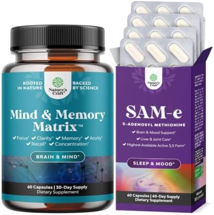 Brain Supplements for Memory, Mind & Memory Matrix and SAM e Supplement