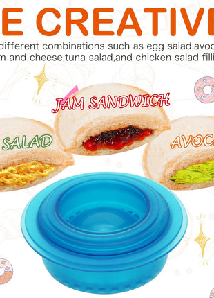 HiYZ Sandwich Cutter and Sealer, 5 PCS Sandwich Cutter for Kids, Decruster Sandwich Maker, Sandwich Press Crimper DIY Jelly Crustless Sandwich Bread Pie Cookie Cutter for Children Boys Girls