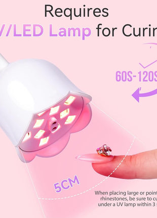Makartt Nail Rhinestone Glue for Nails: Super Strong Gel Nail Glue for Decorations Nail Charm 3D Nails Bling Gel for Nail Gem Nail Art Jewel Diamonds 30ML Cured Need Beauty