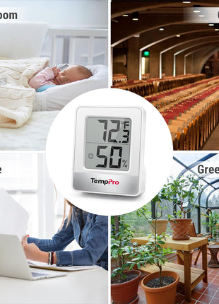 TempPro TP49 Digital Hygrometer Indoor Thermometer Humidity Meter Room Thermometer with Temperature and Humidity Monitor Mini Hygrometer Outdoor Thermometer (Previously ThermoPro)