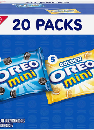 Oreo Mini Mix Sandwich Cookies Variety Pack, 20 Snack Packs | Individually Wrapped, Always made with Real Cocoa, Certified Kosher
