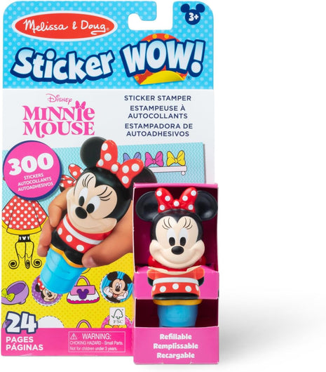 Melissa & Doug Sticker Wow!TM 24-Page Activity Pad and Sticker Stamper, 300 Stickers, Arts and Crafts Fidget Toy Collectible Character – Disney Minnie Mouse - for Kids Ages 3+ - FSC Certified