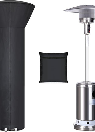 Patio Heater Covers with Zipper and Storage Bag,Waterproof,Dustproof,Wind-Resistant,Sunlight-Resistant,Snow-Resistant,Black,89'' Height x 33 inch Dome x 19 inch Base