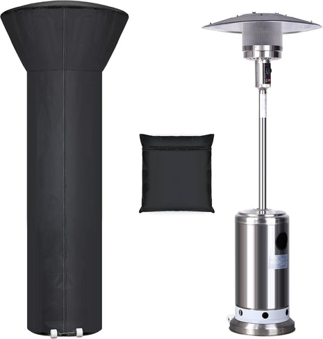 Patio Heater Covers with Zipper and Storage Bag,Waterproof,Dustproof,Wind-Resistant,Sunlight-Resistant,Snow-Resistant,Black,89'' Height x 33 inch Dome x 19 inch Base