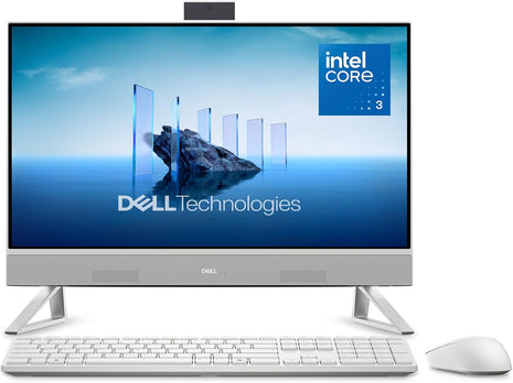 Dell 23.8" All-in-One Desktop, FHD, Intel Core 3 100U, Windows 11 Home | Intel Graphics, 512GB SSD, 8GB, Wi‐Fi 6E, Bluetooth, Keyboard & Mouse, Dolby Atmos Speakers, EC24250