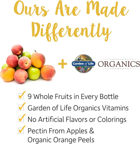 Garden of Life Organics Men's Gummy Vitamins - Berry - Certified Organic, Non-GMO, Vegan, Kosher Complete Multi - Methyl B12, C & D3 - Gluten, Soy & Dairy Free, 120 Real Fruit Chew Gummies