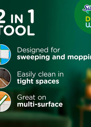 Swiffer Sweeper 2-in-1 Mops for Floor Cleaning, Dry and Wet Multi Surface Floor Cleaner, Sweeping and Mopping Starter Kit, Includes 1 Mop + 19 Refills, 20 Piece Set