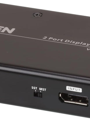 ATEN VS192 2-Port True 4K DisplayPort Splitter SST Split or MST Extended Display - Connect 1 DP Source to 2 Display Port Computer Monitor - TAA Compliant - Metal