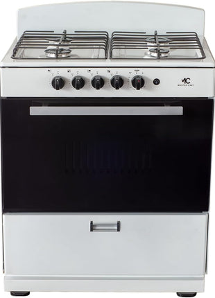MC - 30" White B Gas Space Saver Range with 4.0 CFT Oven Capacity - Italian SABAF Sealed Burners, 2 Ultra-Fast, 2 Fast – Easy to Clean, Iron Grates, Cool Knobs - L 21" W 30" H 41"
