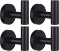 Towel Hooks Bathroom Coat Robe Wall Hook Heavy Duty Door Hanger Towel Robe Clothes Cabinet Closet Sponges Rack for Bathroom Bedroom Kitchen Hotel Pool 4 Packs Black(Drilling Installation)