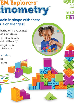 Learning Resources STEM Explorers Brainometry - 3D Puzzle Games for Kids, Kids Travel Games, Brain Teaser Puzzles, Pattern Memory Game, Brain Game Toys, Classroom Toys, 5 Year Old Boy and Girl Gifts