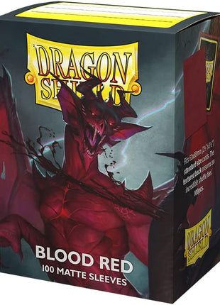 Dragon Shield | Standard Size Card Matte Sleeves | 100 CT - Smooth & Tough Premium TCG Sleeves | Compatible with Pokemon, Flesh & Blood, One Piece & Magic The Gathering | Blood Red - Matte