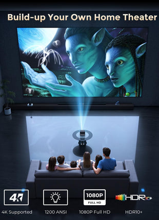 Goodee Viedo Projector With Wifi And Bluetooth, Smart Movie System/ Dolby Audio/ Auto Focus & Keystone Portable Projector, 4k Video Decode & 1080p Native For Home Theater / Outdoor