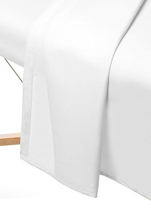 Saloniture 3-Piece Microfiber Massage Table Sheet Set - Premium Facial Bed Cover - Includes Flat and Fitted Sheets with Face Cradle Cover - White