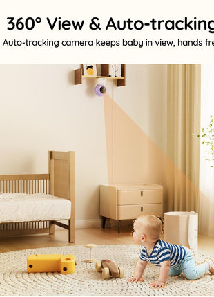 BOIFUN Wi-Fi Baby Monitor with Camera and Audio, Smartphone Compatible APP, 2K HD Night Vision with 5inch Display, Auto Motion Tracking & Cry Detection, 2-Way Talk, Temp Sensor, Safe Encrypted