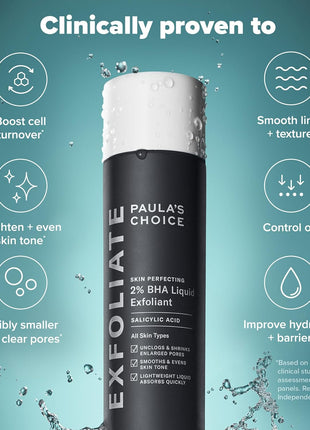 Paulas Choice--SKIN PERFECTING 2% BHA Liquid Salicylic Acid Exfoliant--Facial Exfoliant for Blackheads, Enlarged Pores, Wrinkles & Fine Lines, 4 oz Bottle