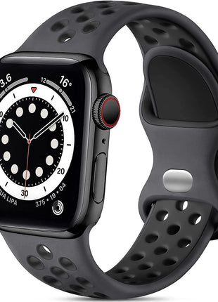 Lerobo Compatible with Apple Watch Band 44mm 45mm Series 10 11 46mm 42mm 49mm Men Women,Soft Silicone Breathable Sport Band Compatible for Apple Watch Ultra SE 3 2 for iWatch Series 9 8 7 6 5 4 3 Black
