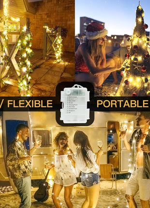 suddus Fairy Lights Battery Operated 33ft 100 LED String Lights Remote | Battery Operated, Copper Wire, Twinkle Lights, Indoor,Outdoor, Wedding,Christmas