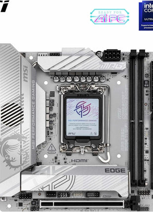 MSI MPG Z890I Edge TI WiFi Motherboard, Mini-ITX - Supports Intel Core Ultra Processors (Series 2), LGA 1851-110A SPS VRM, DDR5 Memory Boost (8600+ MT/s OC), PCIe 5.0 x16, M.2 Gen5, Wi-Fi 7, 5G LAN