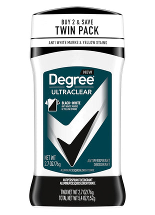 Degree Men UltraClear Antiperspirant Deodorant Black+White 2 Count 72-Hour Sweat & Odor Protection Antiperspirant For Men With MotionSense Technology 2.7 oz
