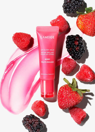 LANEIGE Lip Glowy Balm: Sheer Tinted Lip Treatment Balm Tube with Shea & Murumuru Butters for Hydrating, Moisturizing, Glossy, Non-Sticky Shine, Berry | Korean Skin Care