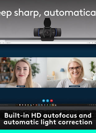 Logitech C920e HD 1080p Mic-Enabled Webcam, Certified for Zoom, Microsoft Teams Compatible, TAA Compliant