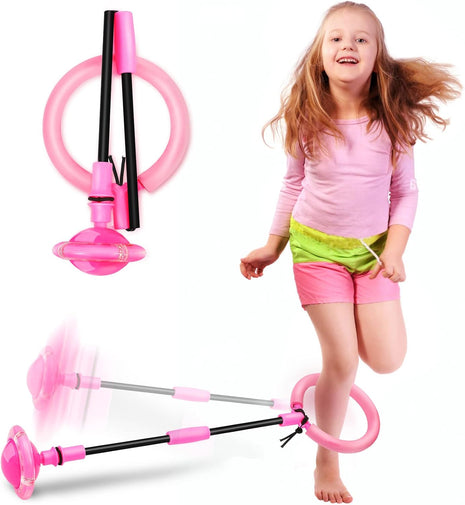 Hewog Skip Ball, Portable Foldable Colorful Flash Wheel Swing Ball, Kids Toys for Girls & Boys, Sports Fitness Toys for Kids & Adults. Gifts for Mom Women & Girls Toys Age 5-10 Years