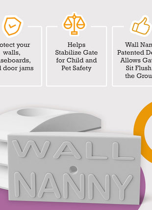 Wall Nanny - Baby Gate Wall Protector (Made in USA) Protects Walls and Doorways from Pet Gates - for Pressure Mounted Indoor Safety Baby Gates - White
