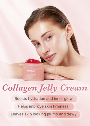 medicube Jelly Cream with Collagen, Niacinamide | Freeze-Dried Hydrolyzed Collagen for Skin Barrier Hydration & 24H Glow | Plumper, Firmer looking skin | 3.71 fl.oz