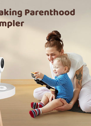 NETVUE Peekababy Baby Camera with Wireless Audio, Adjustable Crib Mount Monitor, Works via 2.4GHz Wi-Fi for Wide Coverage & Stable Connection, Smart App, Two-Way Talk, No Screen (White)