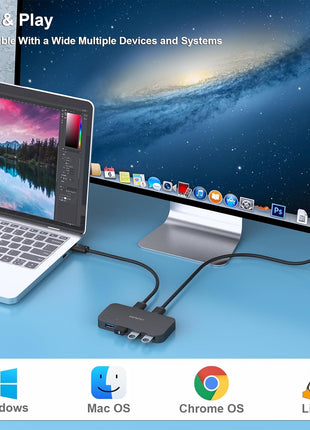 BENFEI USB 3.0 Switch, USB Switch 2 Computers Share 4 USB for PC, Mouse, Keyboard, Printer, Scanner, USB KVM Switch Selector Compatible with Windows, Mac, Linux