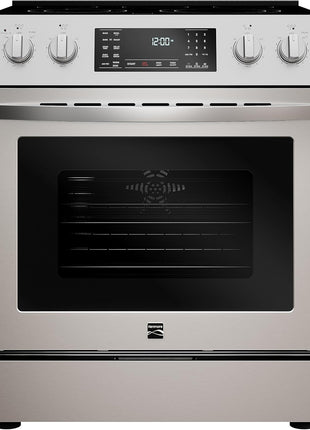Kenmore Front Control Electric Range Oven with 5 Cooktop Elements with 7 Cooking Power Options, True Convection, Steam and Self Clean, Freestanding Oven, 4.8 cu. ft. Capacity Stainless Steel