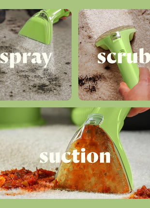 BISSELL Little Green Mini Portable Carpet and Upholstery Deep Cleaner, Car/Auto Detailer, with HydroRinse Self Cleaning Tool and 4 inch Tough Stain Tool, Tea Green, 4075