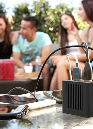 SABRENT 60W 10-Port USB Charging Station, Auto-Detect (AX-TPCS) | 12A family-sized desktop rapid charger; smart auto-detect USB ports; UL certified; black; usb power strip; usb charging hub