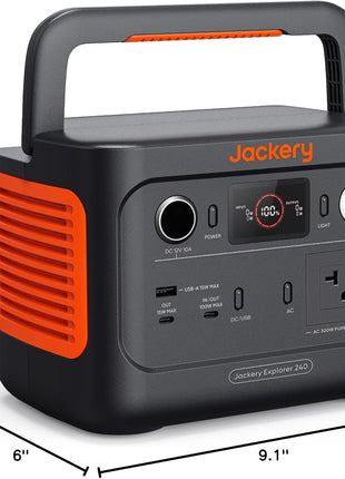 Jackery Explorer 240 v2 Portable Power Station, 256Wh LiFePO4 Battery with 300W AC/100W USB-C Output, 1Hr Fast Charging, Versatile Scenarios-Outdoor/Camping/RV/Travel/Emergency Backup