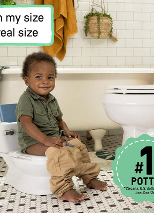 Ingenuity My Size Potty Pro 2-in-1 Potty Training Toilet, Floor Potty with Removable Potty Seat for Standard Toilets, Realistic Flushing Sound, For Toddlers Ages 18+ months, Up to 50 lb